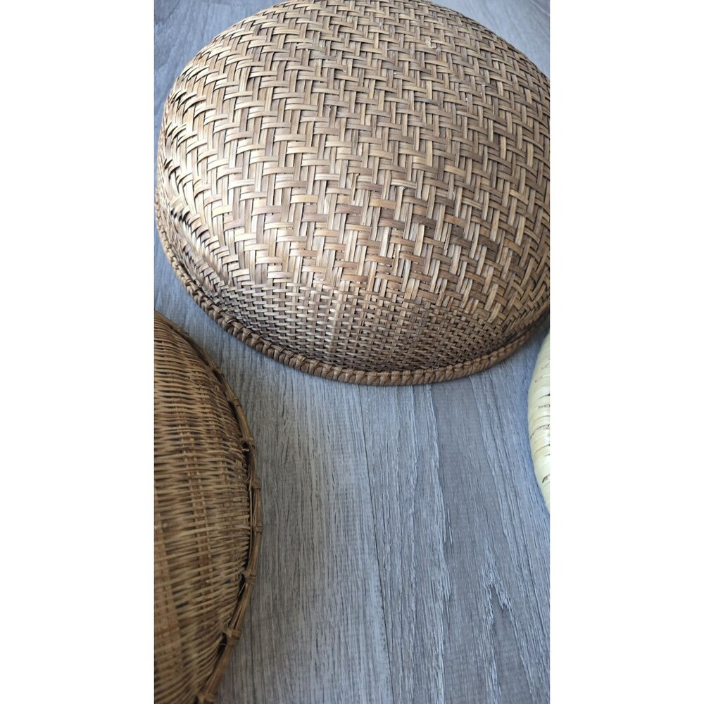 Lot Of 5 Wicker Rattan Basket Decor Boho Vintage Decor Wall / Storage - Picture 4 of 13